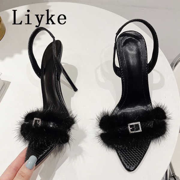new fashion slip-on back strap sandals female black furry fur summer high-heels party prom shoes women stiletto sandalias 0129
new fashion slip-on back strap sandals female black furry fur summer high-heels party prom shoes women stiletto sandalias 0129