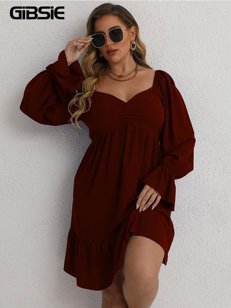plus size dresses gibsie sweetheart neck ruched solid mini dress size 4xl women spring summer long sleeve elegant ruffle hem aline 230130, Black
plus size dresses gibsie sweetheart neck ruched solid mini dress size 4xl women spring summer long sleeve elegant ruffle hem aline 230130, Black