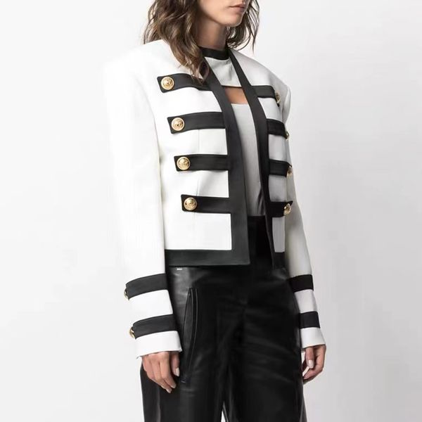 womens designer jackets woman short coats black and white color contrast fashion slim for lady genuine leather jacket designer coat a238, Black;brown
womens designer jackets woman short coats black and white color contrast fashion slim for lady genuine leather jacket designer coat a238, Black;brown