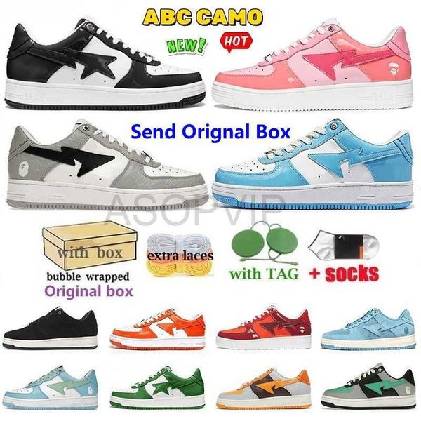 with box casual shoes bapestas running shoes sneakers trainers fashion designer pink patent leather black white color combo grey for men
with box casual shoes bapestas running shoes sneakers trainers fashion designer pink patent leather black white color combo grey for men