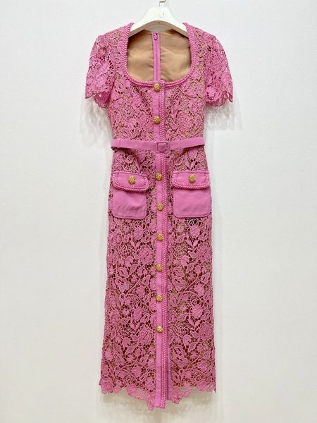 casual dresses 2023 spring style watersoluble lace spliced short sleeve pink women midi floral hollow out single breasted 230130, Black;gray
casual dresses 2023 spring style watersoluble lace spliced short sleeve pink women midi floral hollow out single breasted 230130, Black;gray