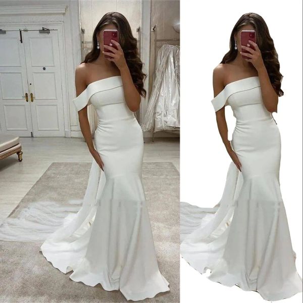 2023 elegant mermaid wedding dresses bridal gown off the shoulder sleeveless custom made beach sweep train country plus size vestido de novi, White
2023 elegant mermaid wedding dresses bridal gown off the shoulder sleeveless custom made beach sweep train country plus size vestido de novi, White