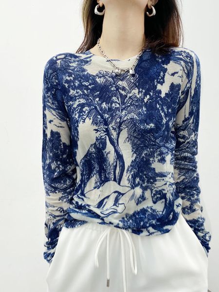 women's tshirt spring fall vintage blue and white porcelain print shirt women fashion ops o neck long sleeve slim knitting shirts camis
women's tshirt spring fall vintage blue and white porcelain print shirt women fashion ops o neck long sleeve slim knitting shirts camis