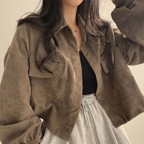 womens jackets deeptown corduroy cropped women oversized harajuku vintage streetwear cool chic black coat korean fashion female loose 230130, Black;brown
womens jackets deeptown corduroy cropped women oversized harajuku vintage streetwear cool chic black coat korean fashion female loose 230130, Black;brown