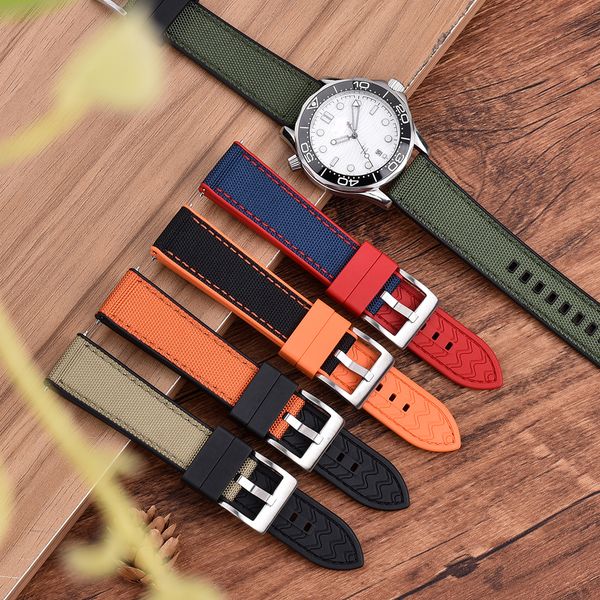 watch bands design hybrid fkm canvas nylon strap 20mm 22mm quick release fluoro rubber sail cloth 230130, Black;brown
watch bands design hybrid fkm canvas nylon strap 20mm 22mm quick release fluoro rubber sail cloth 230130, Black;brown