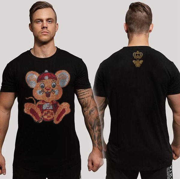 summer handsome fashion designer rhinestone t shirt streetwear men's clothing, White;black
summer handsome fashion designer rhinestone t shirt streetwear men's clothing, White;black