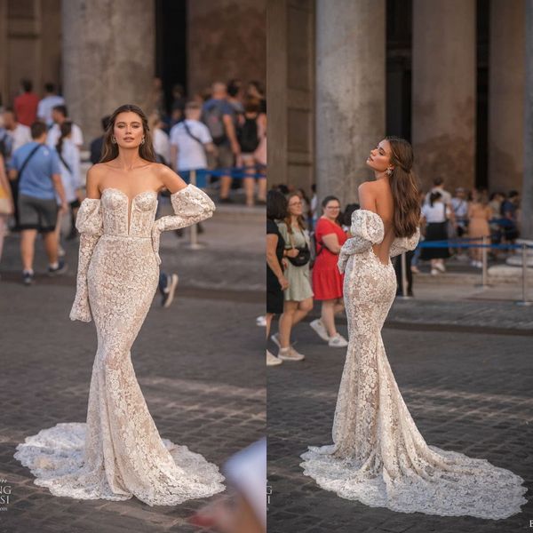 lace mermaid wedding dresses sweetheart long sleeve beach bridal gown boho country berta 2023 backless vestido de novia, White
lace mermaid wedding dresses sweetheart long sleeve beach bridal gown boho country berta 2023 backless vestido de novia, White