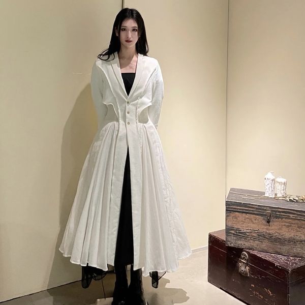 women's trench coats superaen spring/autumn suit waist cut solid jacquard linen cotton big swing single breasted jackets women clothes, Tan;black
women's trench coats superaen spring/autumn suit waist cut solid jacquard linen cotton big swing single breasted jackets women clothes, Tan;black