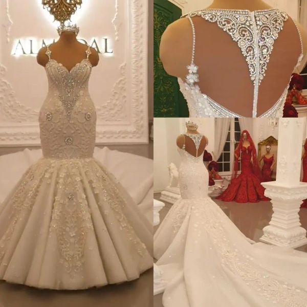 2023 mermaid wedding dresses bridal gown spaghetti sleeveless crystals beaded 3d floral applique custom made beach sweep train country plus, White
2023 mermaid wedding dresses bridal gown spaghetti sleeveless crystals beaded 3d floral applique custom made beach sweep train country plus, White