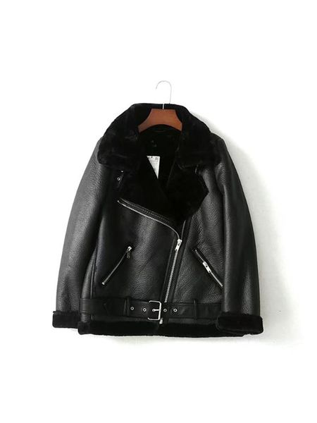 women's leather faux leather bsk za trf 2969240 women fashion double-sided jacket coat vintage fur in one female outerwear 2969/240 23, Black
women's leather faux leather bsk za trf 2969240 women fashion double-sided jacket coat vintage fur in one female outerwear 2969/240 23, Black