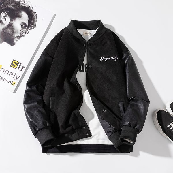men's jackets yasuguoji fashion patch leather patchwork baseball jacket men coats autumn baggy allmatch college style bomber couple 230, Black;brown
men's jackets yasuguoji fashion patch leather patchwork baseball jacket men coats autumn baggy allmatch college style bomber couple 230, Black;brown