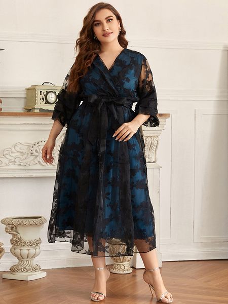 plus size dresses toleen elegant women's for evening party vneck long size dress maxi large tie waist loose casual clothing 230130, Black
plus size dresses toleen elegant women's for evening party vneck long size dress maxi large tie waist loose casual clothing 230130, Black