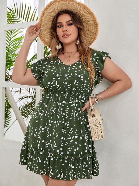 plus size dresses large size 4xl green midi dress women summer 2023 floral print sleeveless curvy a line chic elegant casual party 230130, Black
plus size dresses large size 4xl green midi dress women summer 2023 floral print sleeveless curvy a line chic elegant casual party 230130, Black