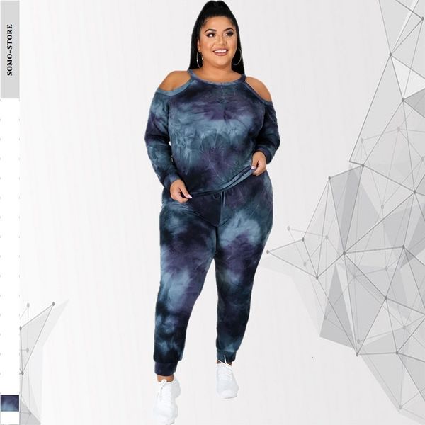 women's plus size tracksuits 5xl clothing for women off shoulder long sleeve and pants sets tie dye two piece outfits wholesale drop 23, Black
women's plus size tracksuits 5xl clothing for women off shoulder long sleeve and pants sets tie dye two piece outfits wholesale drop 23, Black