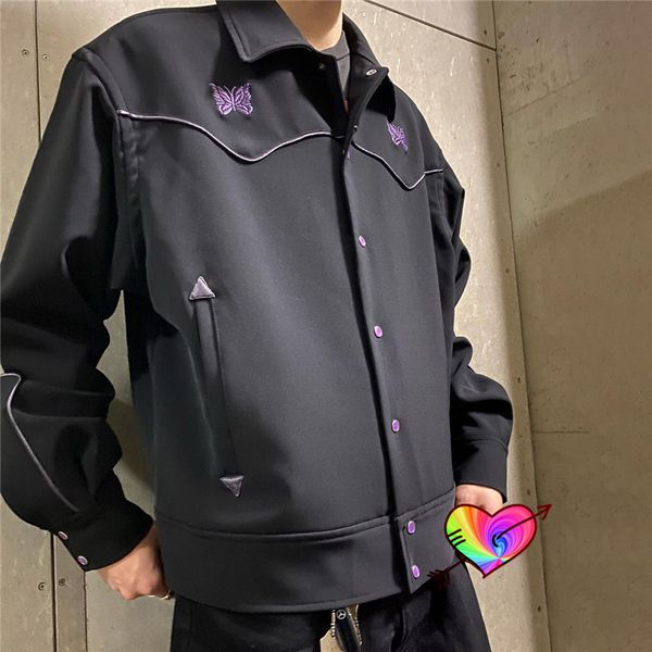 men's jackets black needles men women purple stripe butterfly embroidery awge needles track jacket high street outerwear coats 230130, Black;brown
men's jackets black needles men women purple stripe butterfly embroidery awge needles track jacket high street outerwear coats 230130, Black;brown