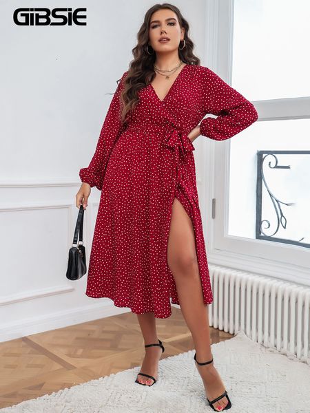 plus size dresses gibsie size polka dot vneck belted dress 4xl 3xl women spring summer boho aline split long holiday vestidos 230130, Black
plus size dresses gibsie size polka dot vneck belted dress 4xl 3xl women spring summer boho aline split long holiday vestidos 230130, Black