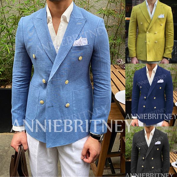 men's suits blazers summer beach linen blazer hombre glod double-breasted casual men's jacket slim fit men's social coat cust, White;black
men's suits blazers summer beach linen blazer hombre glod double-breasted casual men's jacket slim fit men's social coat cust, White;black