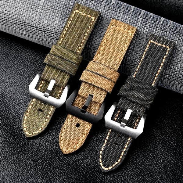 watch bands canvas leather watchband 20 22 24 26mm black green brown denim thick material retro strap military 230130, Black;brown
watch bands canvas leather watchband 20 22 24 26mm black green brown denim thick material retro strap military 230130, Black;brown