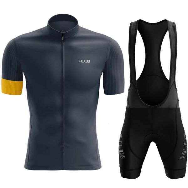 Cycling Jersey Sets HUUB Team Short Sleeve Set Bib shorts Ropa Ciclismo Bicycle Clothing MTB Bike Uniform Men Clothes 230130