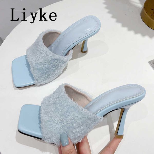 2023 new thin high heels mules slippers fashion pink fur feather summer sandals peep toe slip-on shoes women slide pumps 0129, Black
2023 new thin high heels mules slippers fashion pink fur feather summer sandals peep toe slip-on shoes women slide pumps 0129, Black