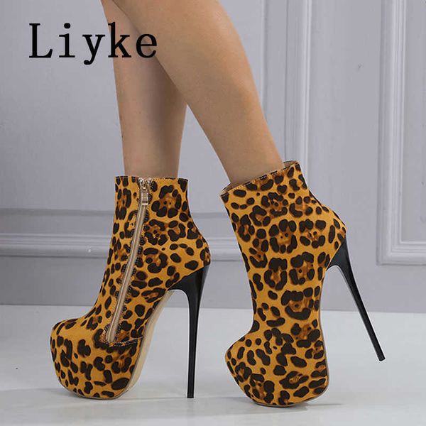 leopard grain ankle boots for women 16.5cm extreme high heels platform pumps fashion round toe zip party club shoes 0129, Black
leopard grain ankle boots for women 16.5cm extreme high heels platform pumps fashion round toe zip party club shoes 0129, Black