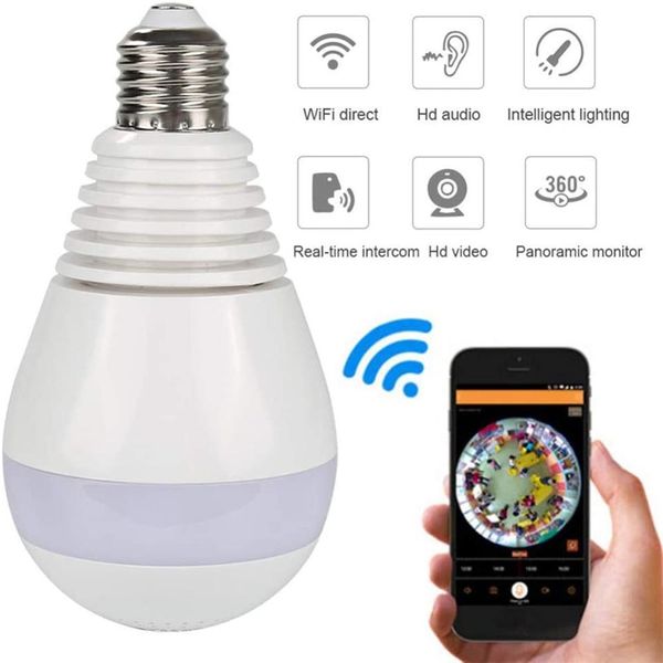 bulb lamp wireless ip camera wifi 960p panoramic fisheye home security cctv 360 degree night vision camera 1.3 million single light source w
bulb lamp wireless ip camera wifi 960p panoramic fisheye home security cctv 360 degree night vision camera 1.3 million single light source w