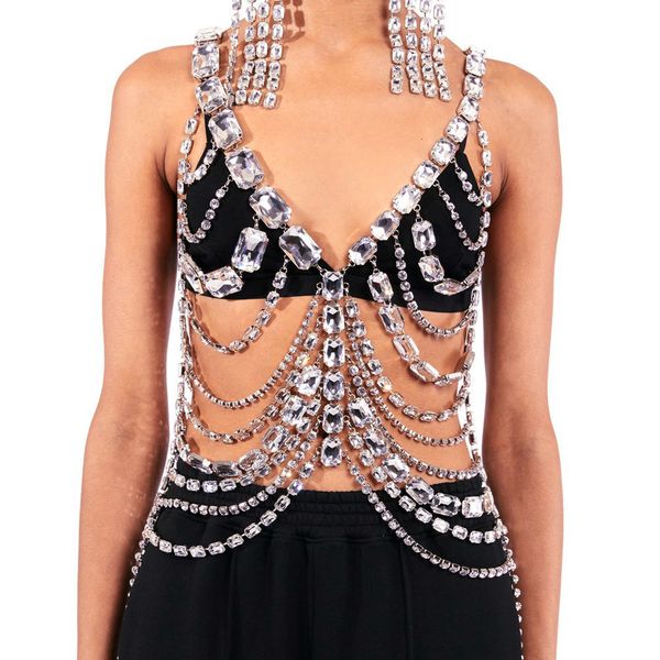 navel bell button rings stonefans exaggerated large body chain jewelry halloween carnival costume crystal chest chain lingerie rave outfits, Silver
navel bell button rings stonefans exaggerated large body chain jewelry halloween carnival costume crystal chest chain lingerie rave outfits, Silver