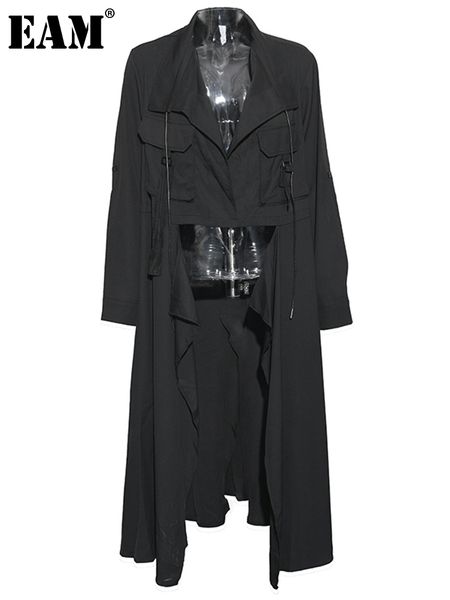 women's trench coats eam women black irregular big size long trench lapel long sleeve windbreaker fashion spring autumn 1de108201 23013, Tan;black
women's trench coats eam women black irregular big size long trench lapel long sleeve windbreaker fashion spring autumn 1de108201 23013, Tan;black