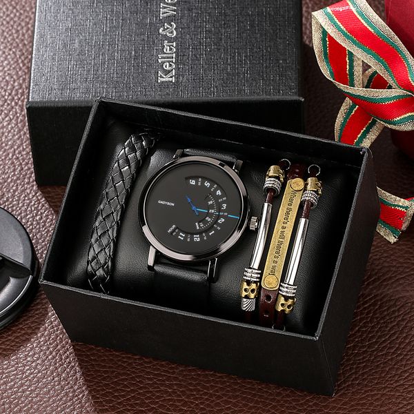 wristwatches watch and bracelet set for men leather casual creative turntable quartz wristwatches men original gifts relogio masculino 23013, Slivery;brown
wristwatches watch and bracelet set for men leather casual creative turntable quartz wristwatches men original gifts relogio masculino 23013, Slivery;brown