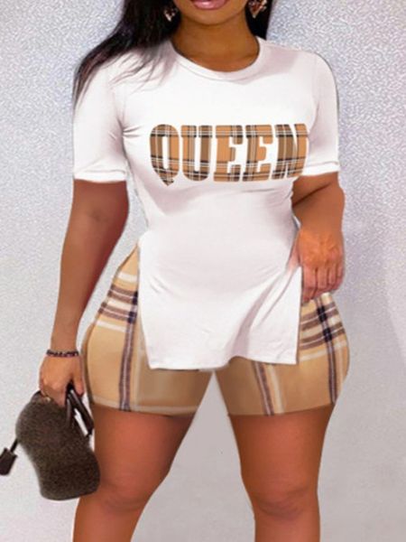 women's plus size tracksuits lw queen plaid letter print shorts set two pieces casual regular sleeve skinny split teepants matching sui, Black
women's plus size tracksuits lw queen plaid letter print shorts set two pieces casual regular sleeve skinny split teepants matching sui, Black