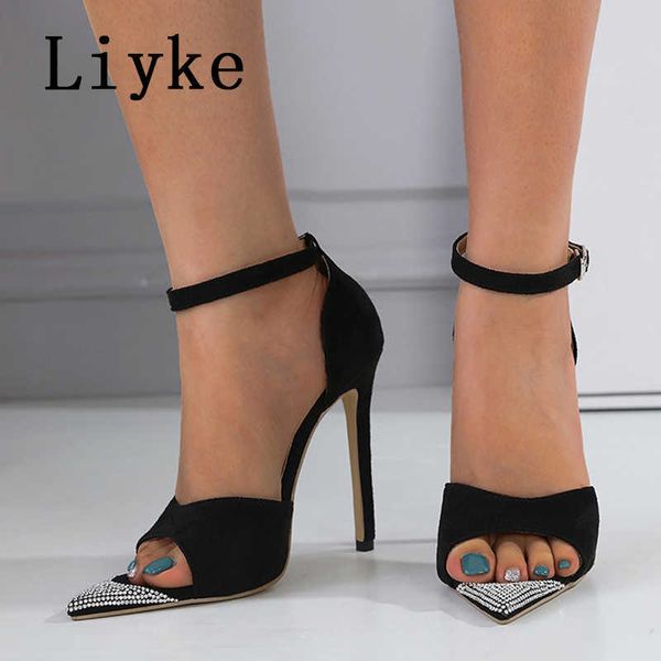 summer sandals women crystal pointed toe 12cm thin high heels sandalias fashion party dress buckle strap shoes pumps 0129, Black
summer sandals women crystal pointed toe 12cm thin high heels sandalias fashion party dress buckle strap shoes pumps 0129, Black