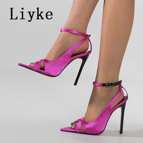 fashion purple silk women's thin high heels sandals summer pointed toe ankle buckle strap shoes party dress stiletto lady 0129, Black
fashion purple silk women's thin high heels sandals summer pointed toe ankle buckle strap shoes party dress stiletto lady 0129, Black