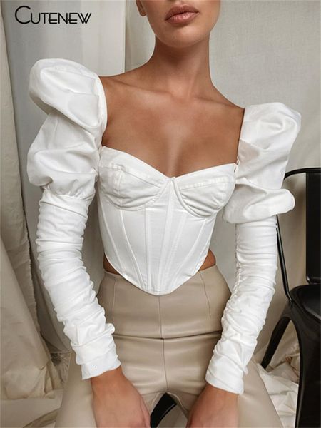 women's tshirt cute elegant romantic irregular croped corset women stylish puff sleeve vacation crop skinny casual streetwear female 23, White
women's tshirt cute elegant romantic irregular croped corset women stylish puff sleeve vacation crop skinny casual streetwear female 23, White