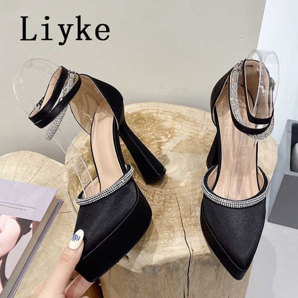 pointed to strange high heels platform sandals women fashion rhinestone ankle strap summer party dress shoes 0129, Black
pointed to strange high heels platform sandals women fashion rhinestone ankle strap summer party dress shoes 0129, Black