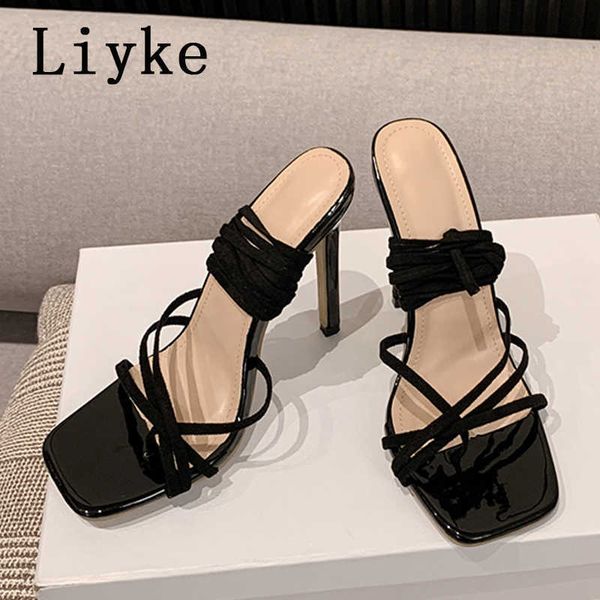 like new fashion narrow women's band sandals for 2023 summer open cross place up high heels shoes steel 0129, Black
like new fashion narrow women's band sandals for 2023 summer open cross place up high heels shoes steel 0129, Black