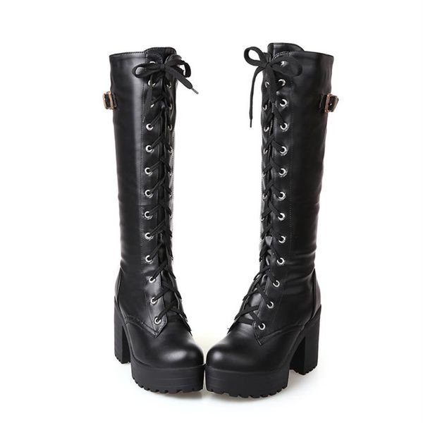 gothic square chunky block high heels riding boots women lace up thick platform rock punk cosplay knee high boots shoes272t, Black
gothic square chunky block high heels riding boots women lace up thick platform rock punk cosplay knee high boots shoes272t, Black