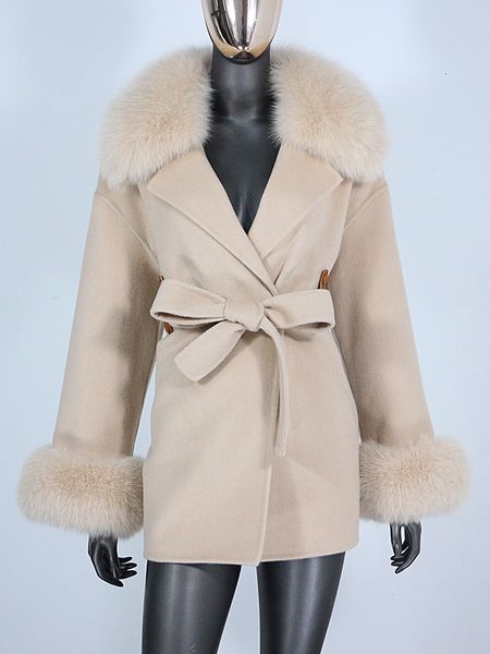 women's wool blends real fur coat winter jacket women natural fur collar cuffs belt cashmere wool woolen ladies outerwear streetwear 23, Black
women's wool blends real fur coat winter jacket women natural fur collar cuffs belt cashmere wool woolen ladies outerwear streetwear 23, Black