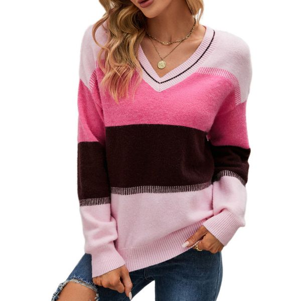 v-neck pullover women's sweaters lady geometric color block knitted blouse with long sleeves rib stiches cuff fall winter regular long, White;black
v-neck pullover women's sweaters lady geometric color block knitted blouse with long sleeves rib stiches cuff fall winter regular long, White;black