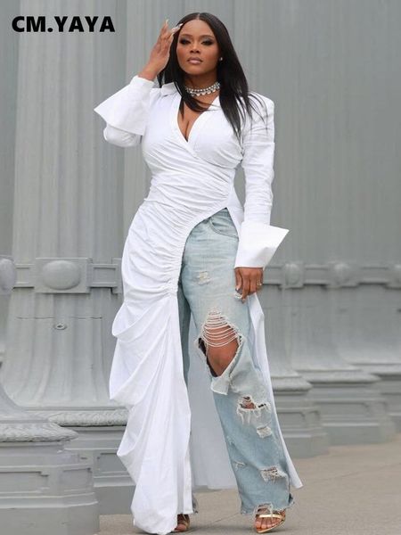 casual dresses cmyaya vintage women long sleeve high side split ruched up wrap lapel collar white maxi dress fashion street 230130, Black;gray
casual dresses cmyaya vintage women long sleeve high side split ruched up wrap lapel collar white maxi dress fashion street 230130, Black;gray