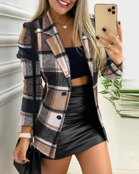 women's suits blazers coats and jackets women casual plaid print button front long sleeve notched collar coat femme autumn all-match yk, White;black
women's suits blazers coats and jackets women casual plaid print button front long sleeve notched collar coat femme autumn all-match yk, White;black