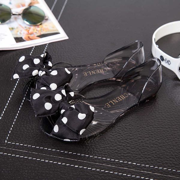 women 2022 new bow-knot casual transparent jelly sandals female flat summer korean outdoor beach peep toe shoes 0130, Black
women 2022 new bow-knot casual transparent jelly sandals female flat summer korean outdoor beach peep toe shoes 0130, Black