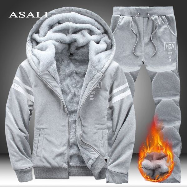 men's tracksuits tracksuit men 2 pieces set warm fur inside sweatshirt thicken jacketpant set cardigan winter fleece hood male hoodies, Gray
men's tracksuits tracksuit men 2 pieces set warm fur inside sweatshirt thicken jacketpant set cardigan winter fleece hood male hoodies, Gray