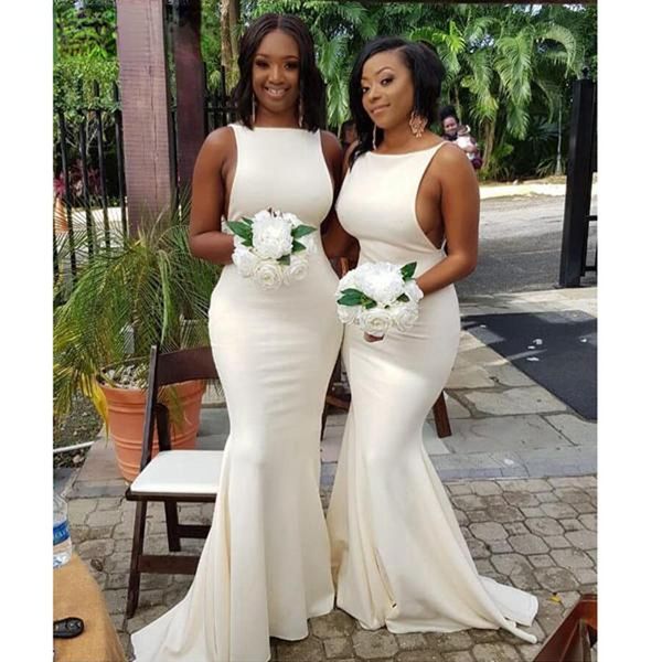 white ivory mermaid bridesmaid dresses halter neck backless long maid of honor gowns women special occasion evening prom wears, White;pink
white ivory mermaid bridesmaid dresses halter neck backless long maid of honor gowns women special occasion evening prom wears, White;pink