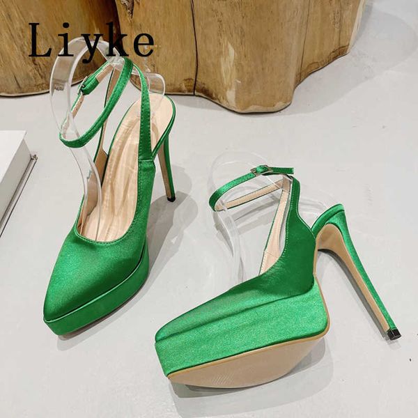 silk women platform pumps sandals fashion design thick bottom pointed toe stiletto heels ladies party dress shoes green 0129, Black
silk women platform pumps sandals fashion design thick bottom pointed toe stiletto heels ladies party dress shoes green 0129, Black