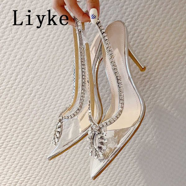2023 new thin high heels women sandals fashion pointed toe pvc transparent female pumps crystal strap stiletto shoes mules 0129, Black
2023 new thin high heels women sandals fashion pointed toe pvc transparent female pumps crystal strap stiletto shoes mules 0129, Black