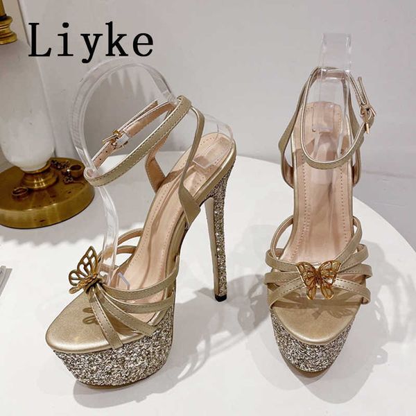new design butterfly-knot women platform sandals summer fashion glitter gold high heels party club stripper shoes 0129, Black
new design butterfly-knot women platform sandals summer fashion glitter gold high heels party club stripper shoes 0129, Black