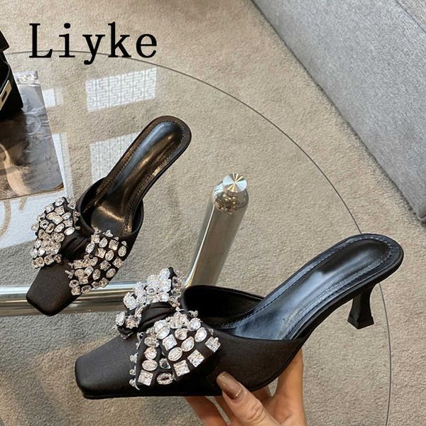 new brand mules shoes women slippers summer fashion crystal bowknot silk square toe pumps sandals low thin heels slides 0129, Black
new brand mules shoes women slippers summer fashion crystal bowknot silk square toe pumps sandals low thin heels slides 0129, Black