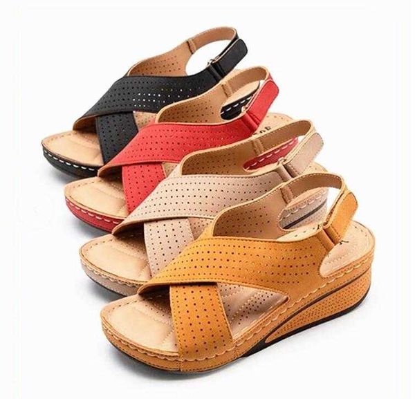 women summer shoes woman sewing hollow wedges female casual comfort pu leather sandals retro sandalis plus size 0130, Black
women summer shoes woman sewing hollow wedges female casual comfort pu leather sandals retro sandalis plus size 0130, Black