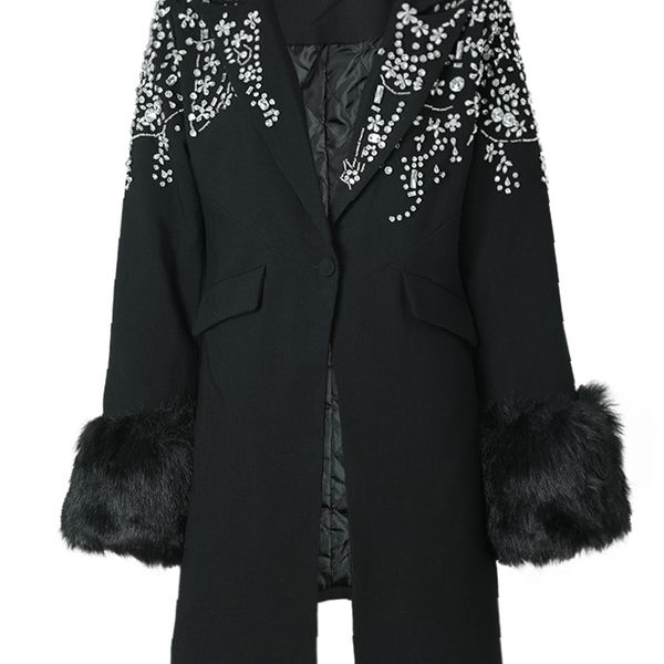 womens suits blazers eam women rhinestones fur collar cottonpadded blazer lapel long sleeve jacket fashion autumn winter 7b0410 230130, White;black
womens suits blazers eam women rhinestones fur collar cottonpadded blazer lapel long sleeve jacket fashion autumn winter 7b0410 230130, White;black