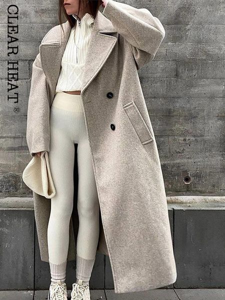 women's wool blends women oversize lapel double breasted woolen coat female fashion long sleeves wool jacket winter warm loose commute, Black
women's wool blends women oversize lapel double breasted woolen coat female fashion long sleeves wool jacket winter warm loose commute, Black